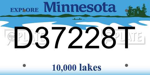 D37228T Minnesota License Plate