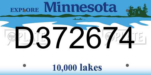 D372674 Minnesota License Plate