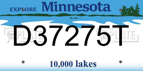D37275T Minnesota License Plate