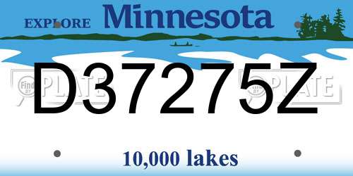 D37275Z Minnesota License Plate
