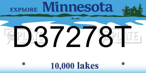 D37278T Minnesota License Plate
