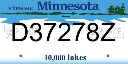 D37278Z Minnesota License Plate