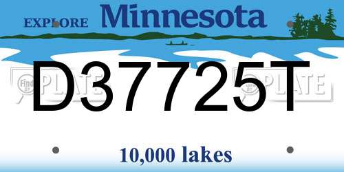 D37725T Minnesota License Plate