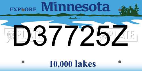D37725Z Minnesota License Plate