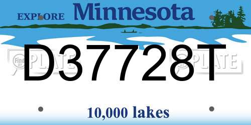 D37728T Minnesota License Plate