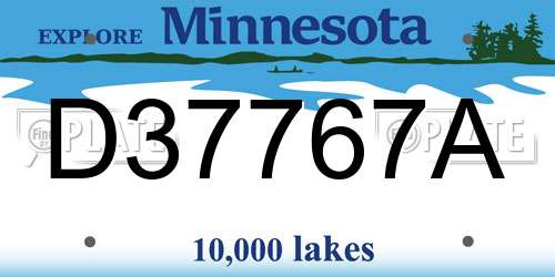 D37767A Minnesota License Plate