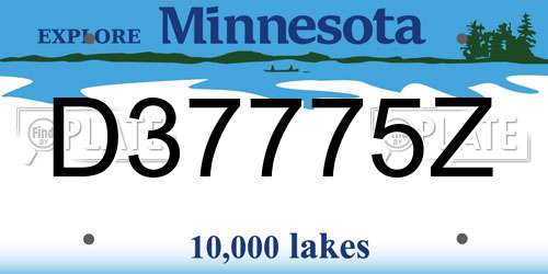 D37775Z Minnesota License Plate