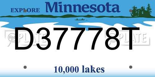 D37778T Minnesota License Plate