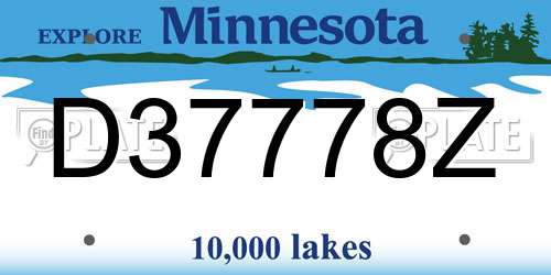 D37778Z Minnesota License Plate