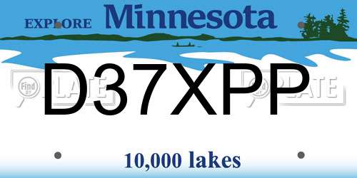 D37XPP Minnesota License Plate