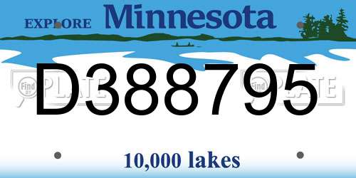 D388795 Minnesota License Plate