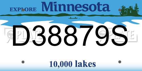 D38879S Minnesota License Plate