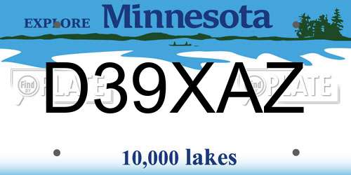 D39XAZ Minnesota License Plate