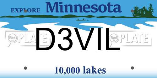 D3VIL Minnesota License Plate
