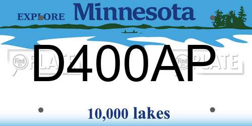 D400AP Minnesota License Plate