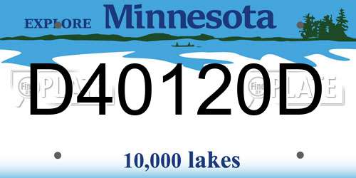D40120D Minnesota License Plate