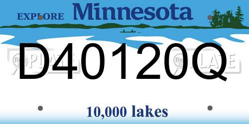 D40120Q Minnesota License Plate