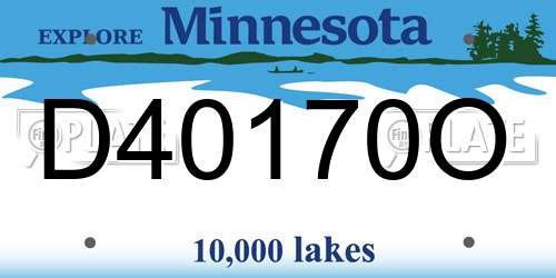 D40170O Minnesota License Plate