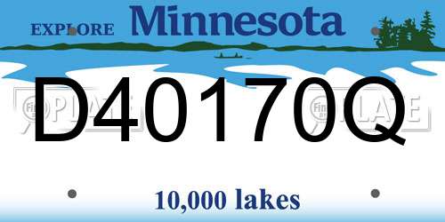 D40170Q Minnesota License Plate