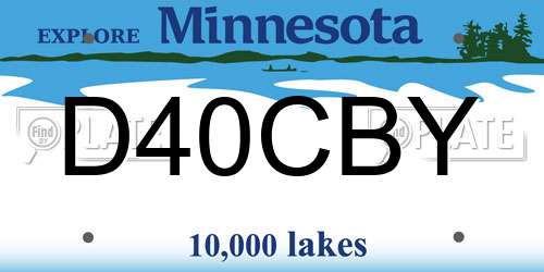D40CBY Minnesota License Plate
