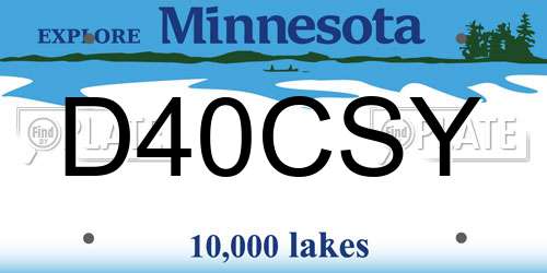 D40CSY Minnesota License Plate