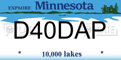 D40DAP Minnesota License Plate