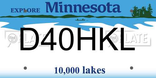 D40HKL Minnesota License Plate