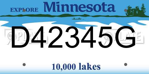 D42345G Minnesota License Plate
