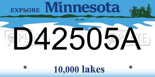 D42505A Minnesota License Plate