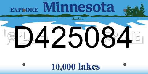D425084 Minnesota License Plate