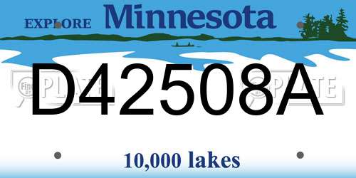 D42508A Minnesota License Plate