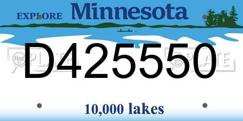 D425550 Minnesota License Plate