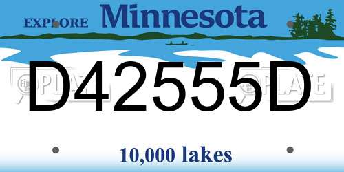 D42555D Minnesota License Plate