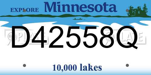 D42558Q Minnesota License Plate