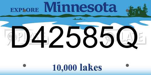 D42585Q Minnesota License Plate