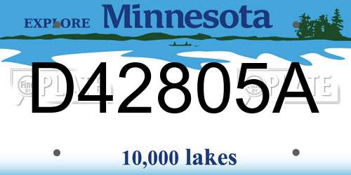 D42805A Minnesota License Plate