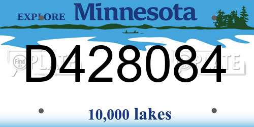 D428084 Minnesota License Plate