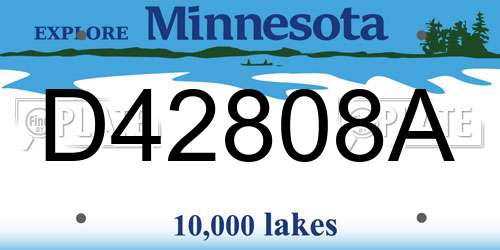 D42808A Minnesota License Plate