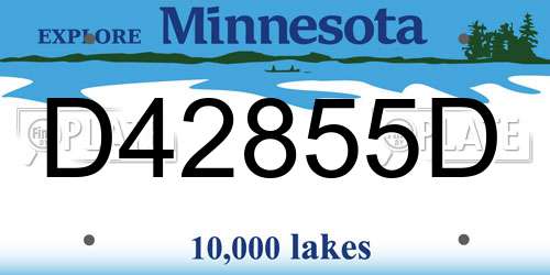 D42855D Minnesota License Plate