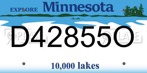 D42855O Minnesota License Plate