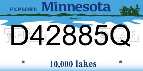 D42885Q Minnesota License Plate