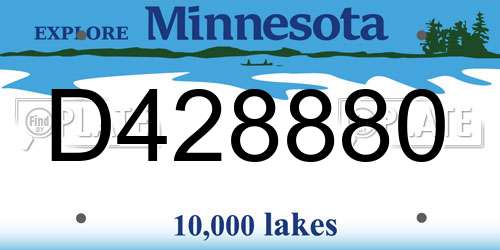 D428880 Minnesota License Plate