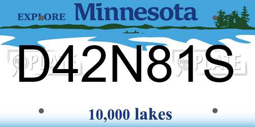 D42N81S Minnesota License Plate