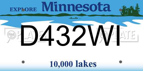 D432WI Minnesota License Plate