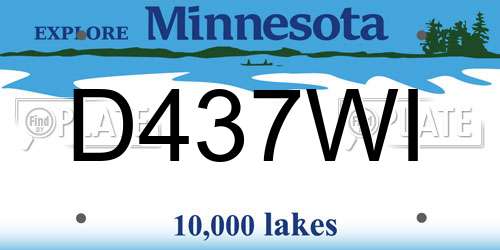 D437WI Minnesota License Plate