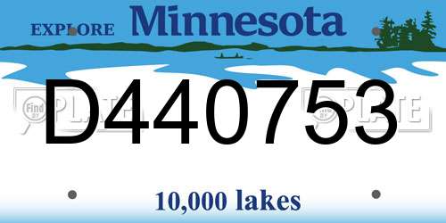 D440753 Minnesota License Plate