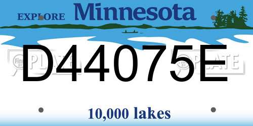 D44075E Minnesota License Plate