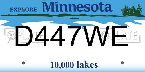 D447WE Minnesota License Plate