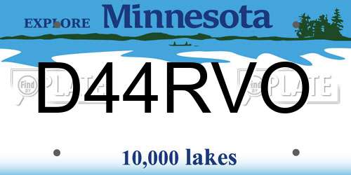 D44RVO Minnesota License Plate