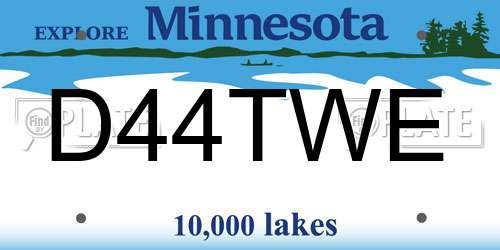 D44TWE Minnesota License Plate